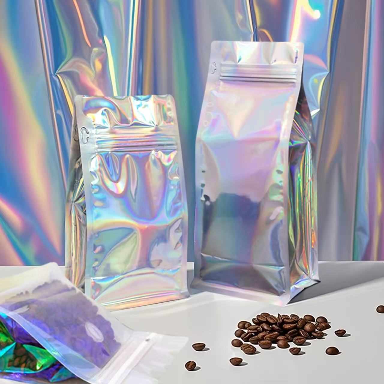 100 Bolsas para Café 250g Tipo Octagonal Vertical con Válvula y Zipper de Fácil Apertura