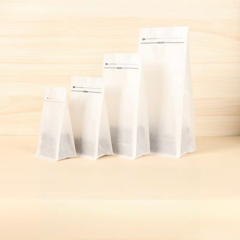 100 Bolsas para Café 500g Fondo Plano con Válvula, Easy Zipper y Sellado Térmico | Paquete de 100