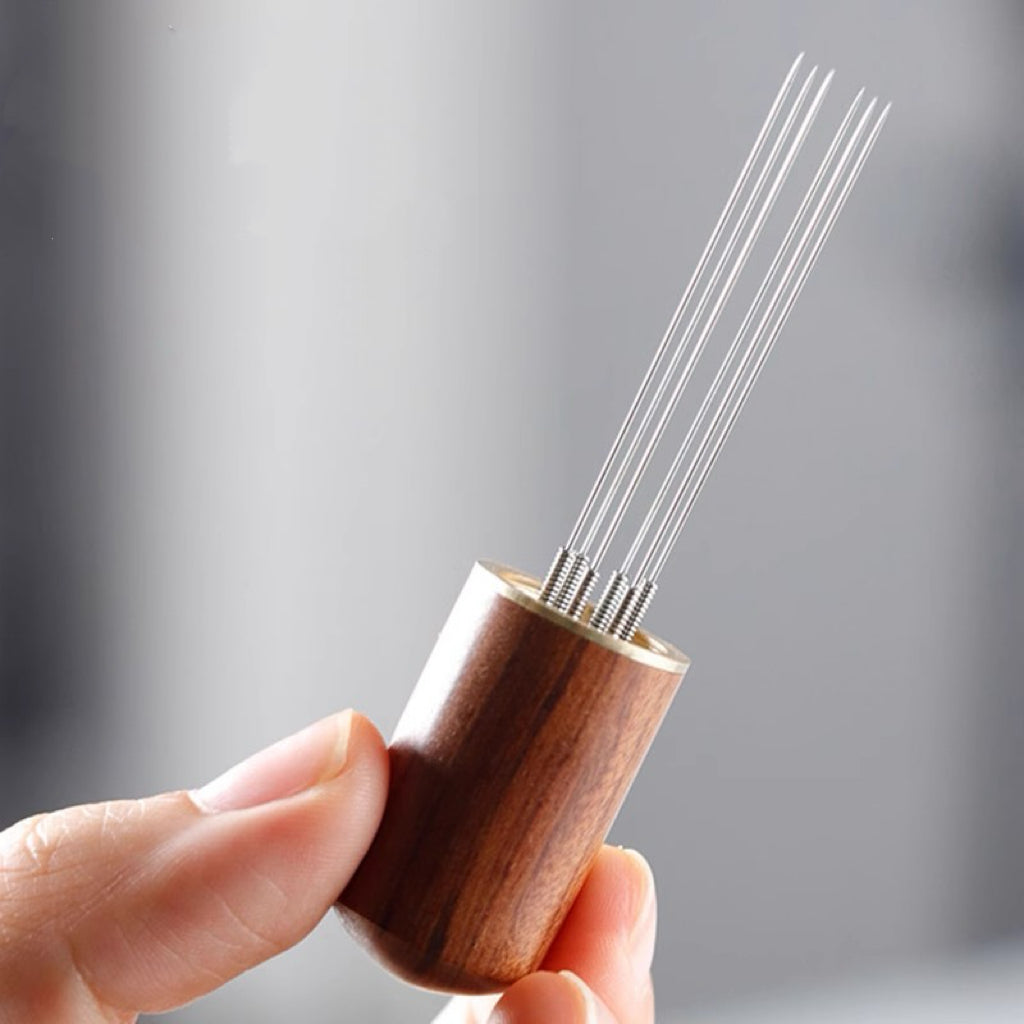Agujas distribuidoras de café (WDT Tool)|Mango de madera y agujas de acero inoxidable