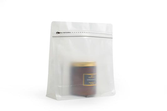 100 Bolsas Cuadrada 1kg con Válvula y Cierre Zipper Transparente