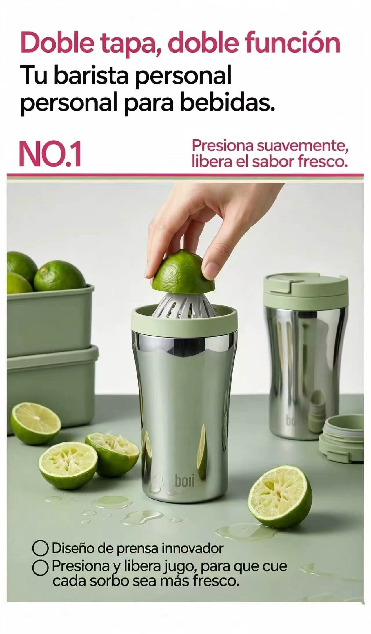 Vaso térmico multifuncional para extracción de café 410ml