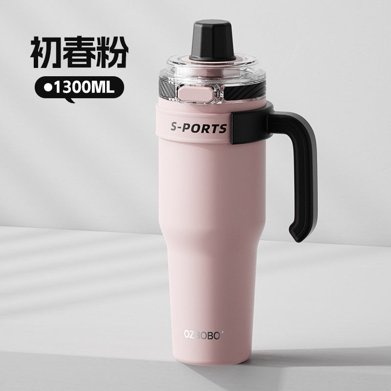 Vaso Térmico de 1250 ml con Interior de Acero 316 Recubierto de Cerámica y Popote Flexible