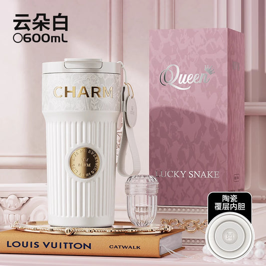 Vaso Térmico Elegante 600 ml con Interior de Acero SUS316 y Recubrimiento Cerámico