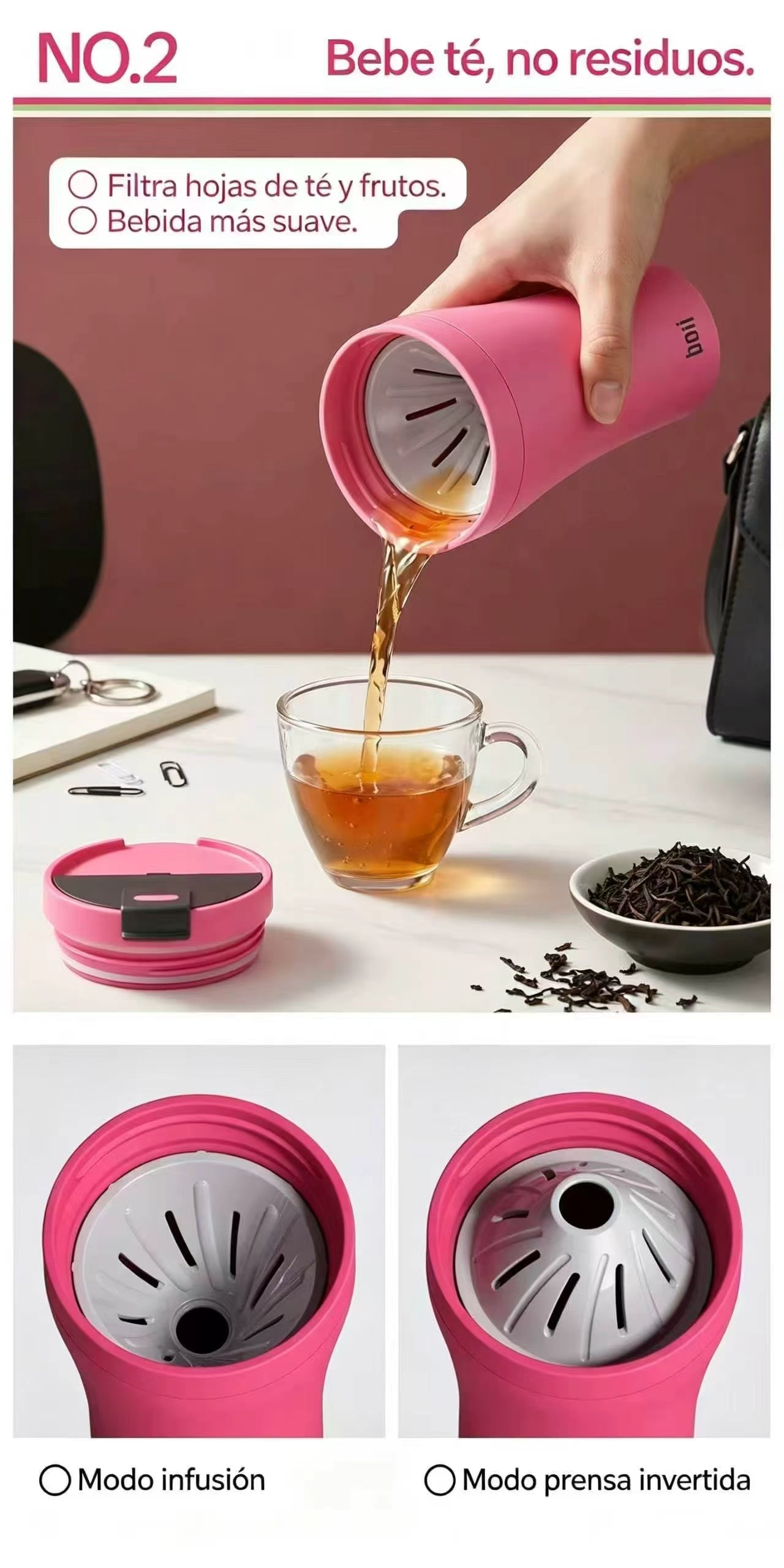 Vaso térmico multifuncional para extracción de café 410ml