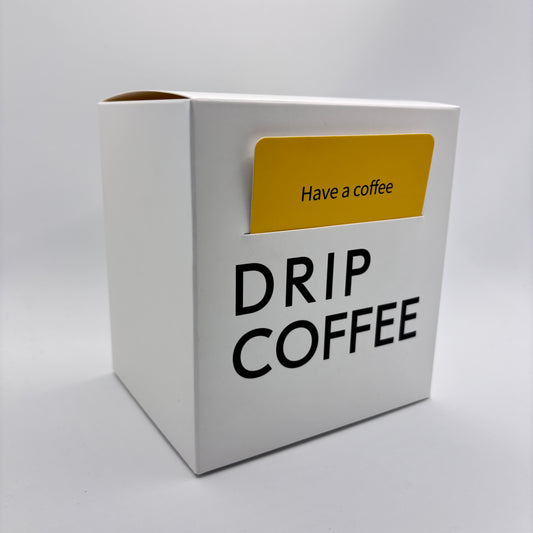 Caja para Drip Coffee｜12×13×10cm｜Con ranura frontal para tarjeta de información