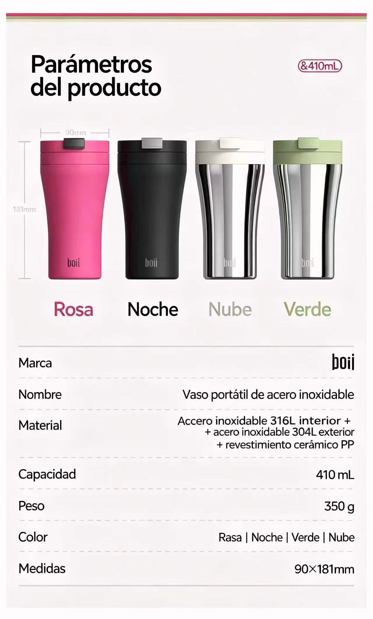 Vaso térmico multifuncional para extracción de café 410ml