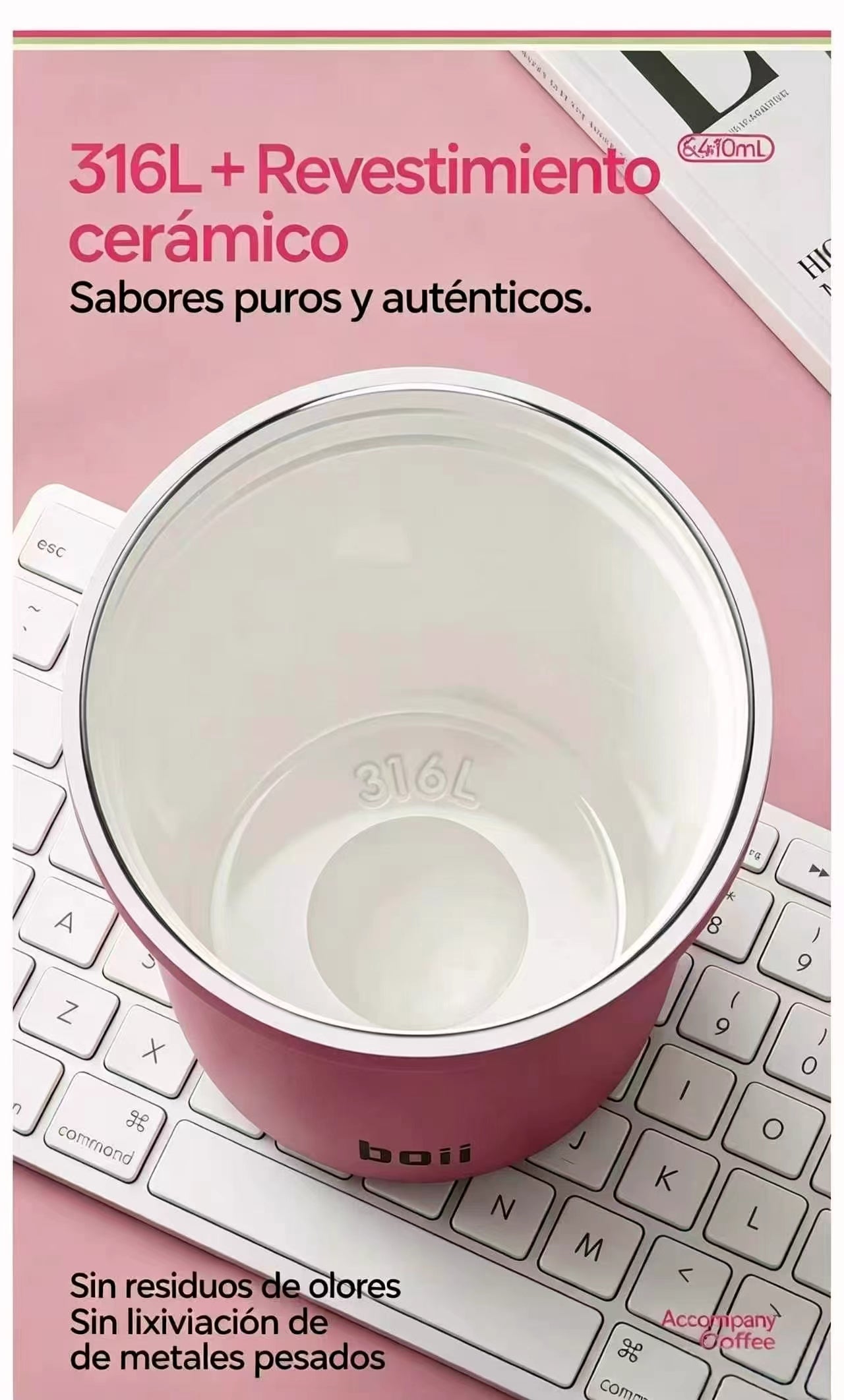 Vaso térmico multifuncional para extracción de café 410ml