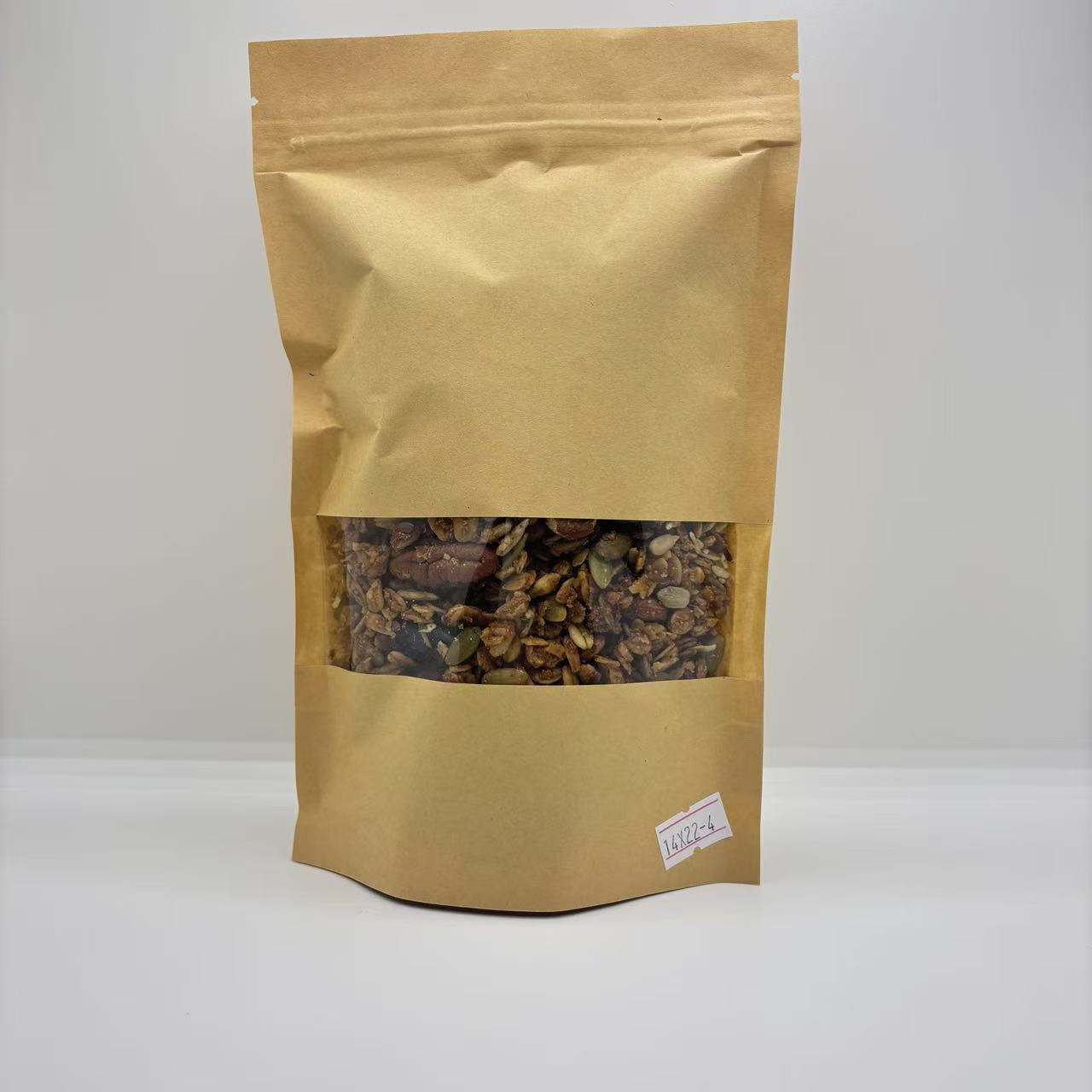 100 Bolsas Stand-Up de Papel Kraft con Ventana